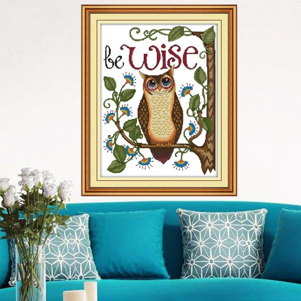 DIY Handmade Cartoon Owl Stamped Cross Stitch Kit Embroidery Kits Home Decor