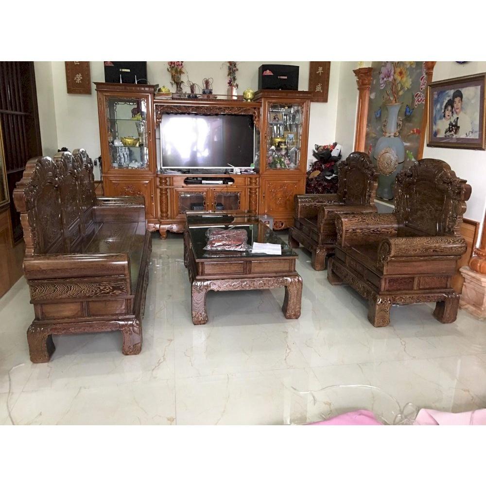 Bộ Bàn Ghế Khổng Minh Gia Cát Lượng Gỗ Mun Đuôi Công