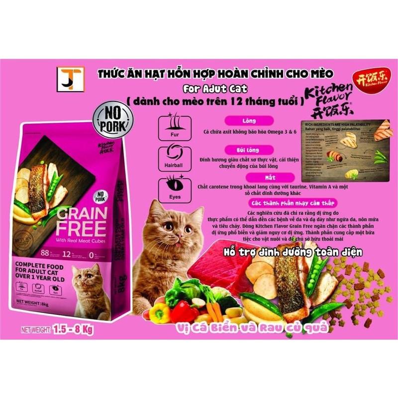 Thức Ăn Hạt Mix Rau Củ Cho Mèo Mọi Lứa Tuổi Grain Free Kitchen Flavor