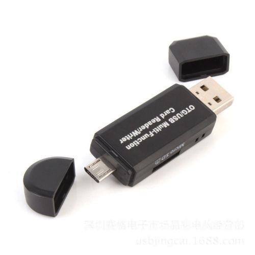 2Pcs Micro Usb Otg To Usb 2.0 Adapter Sd Card Reader