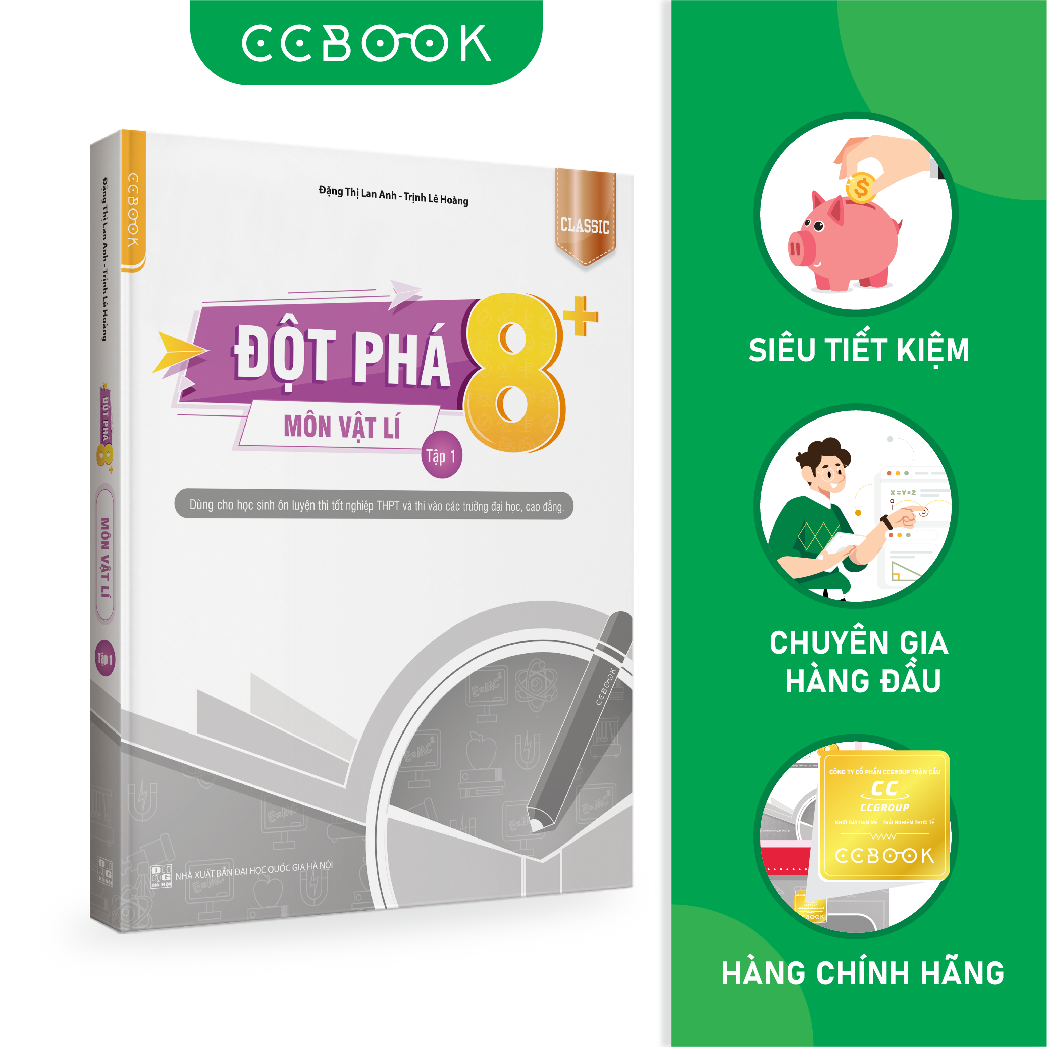 Sách - Đột phá 8+ môn Vật lí tập 1 Classic - Ôn thi đại học, THPT quốc gia - Siêu tiết kiệm - Chính hãng CCbook