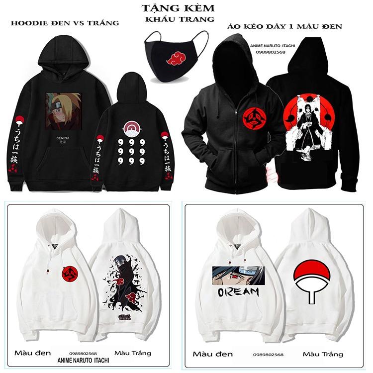 HOT BST ÁO KHOÁC ÁO HOODIE HÌNH ITACHI UCHIHA, SASUKE SENPAI , NARUTO ANIME KÈM QUÀ TẶNG
