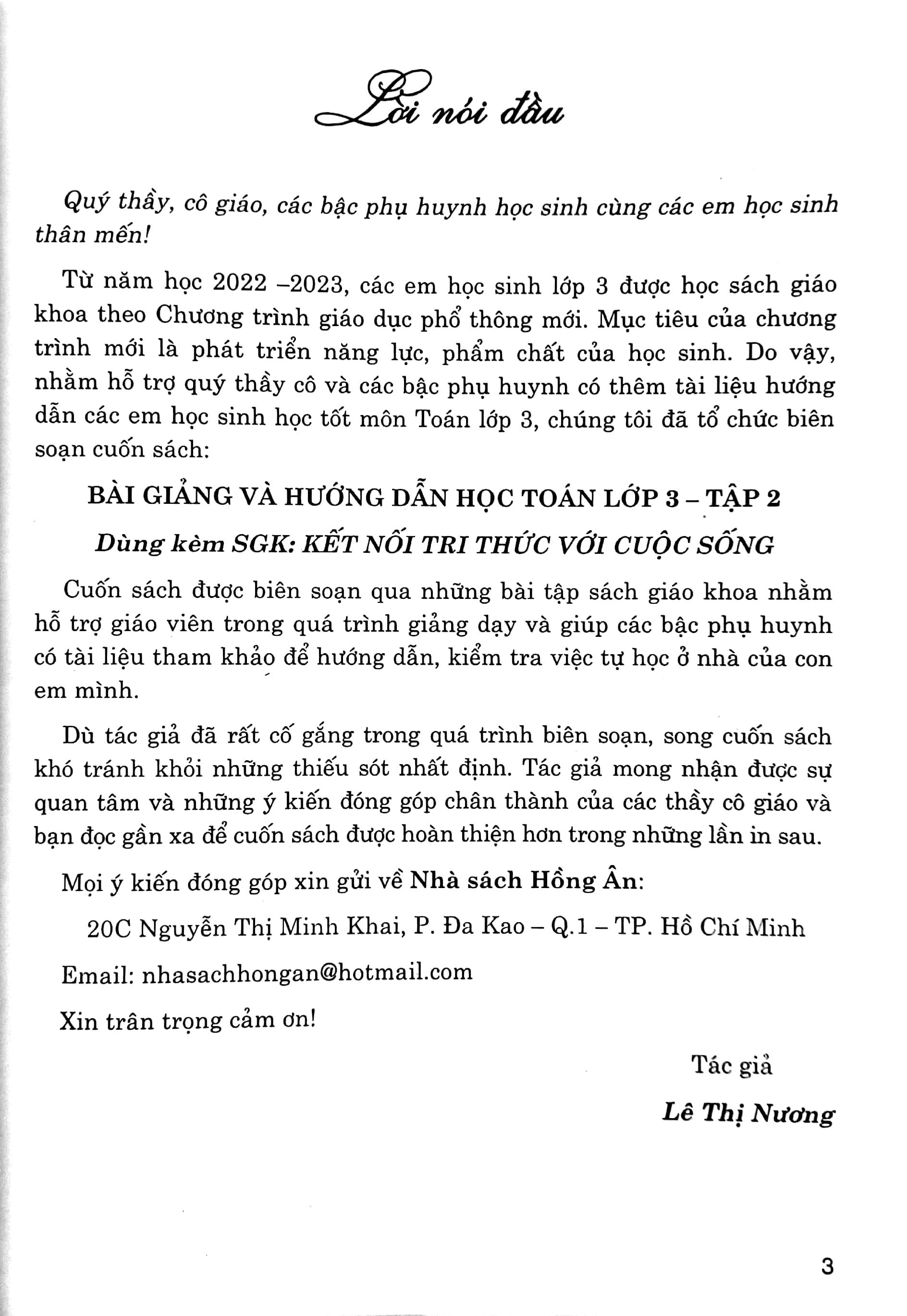 Bài Giảng Và Hướng Dẫn Học Toán Lớp 3 - Tập 2