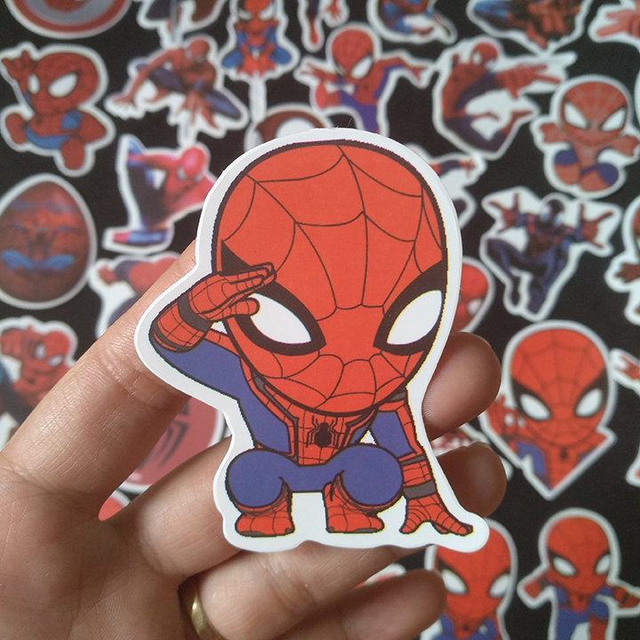 Bộ Sticker dán cao cấp chủ đề SPIDER MAN - NGƯỜI NHỆN - Dùng dán Xe, dán mũ bảo hiểm, dán Laptop...