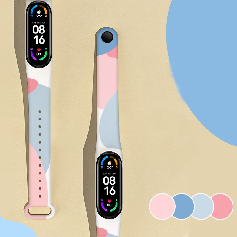 Dây Đeo Thay Thế Viền Dành Cho Vòng Đeo Tay Thông Minh Xiaomi Mi Band 5 Miband 6 - Hàng Chính Hãng - Peach Blue