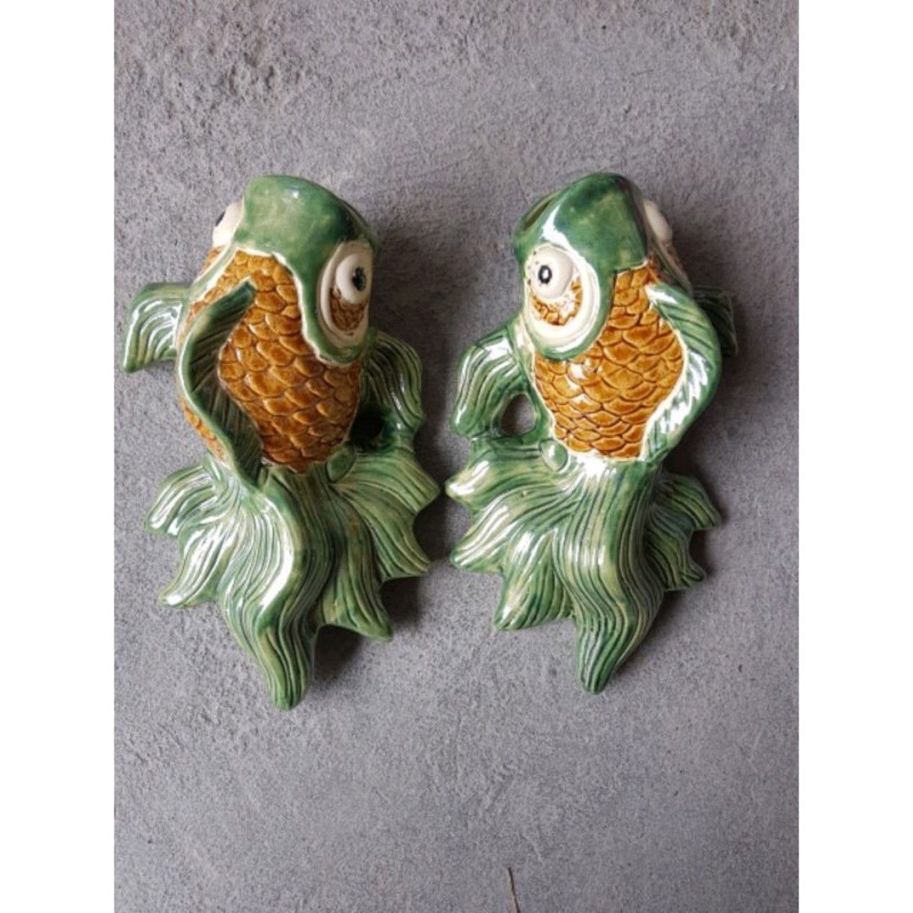 Combo cặp bình bông cá treo tường