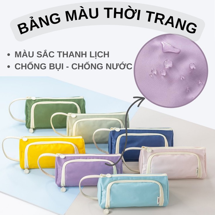 Hộp đựng bút / túi đựng bút đa năng bằng vải cao cấp, nhiều ngăn dành cho học sinh, sinh viên, văn phòng