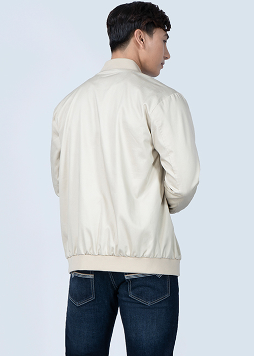 Áo Jacket Khaki Bomber Nam In Họa Tiết Novelty NJKMHTMT3R1905662 - Kem