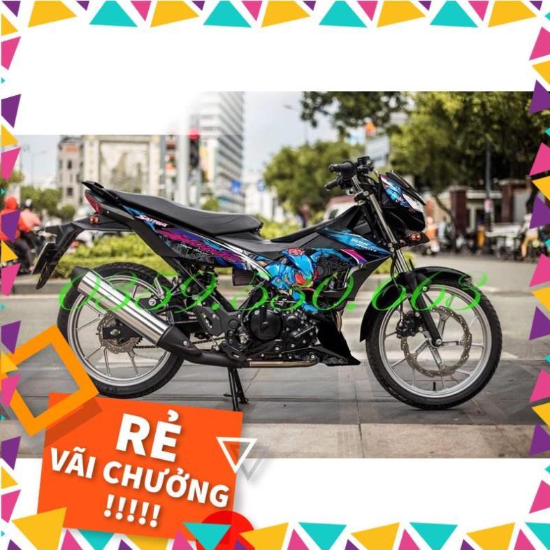 Tem rời Satria đen - mẫu Sonic xanh cực ngầu - đổi Raider inbox