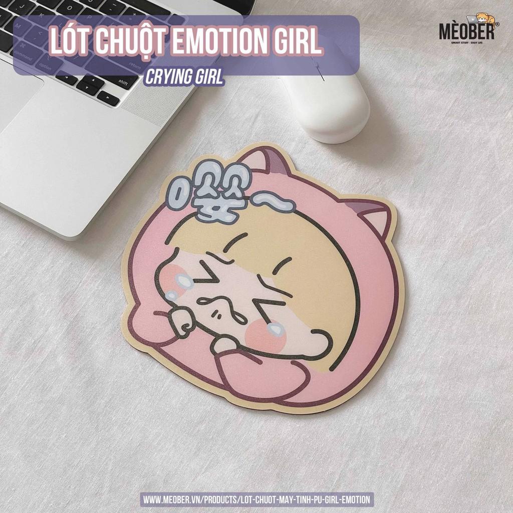 Lót Chuột Máy Tính Cute Girl Emotion - PU cao cấp - Chống trượt chống thấm, Siêu mịn!