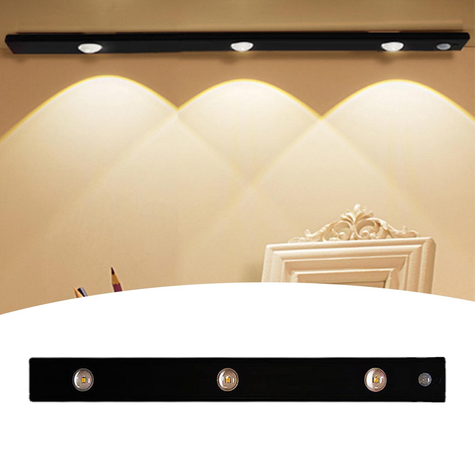 2x Motion Sensor Cabinet Light Magnetic Night Lamp USB Bathroom Cupboard Closet
