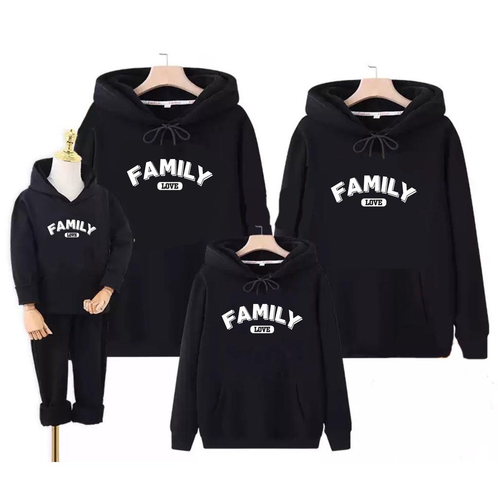 Áo hoodie gia đình Familylove - Áo khoác hoodie họa tiết đơn giãn đáng yêu chất liệu nỉ da cá cao cấp