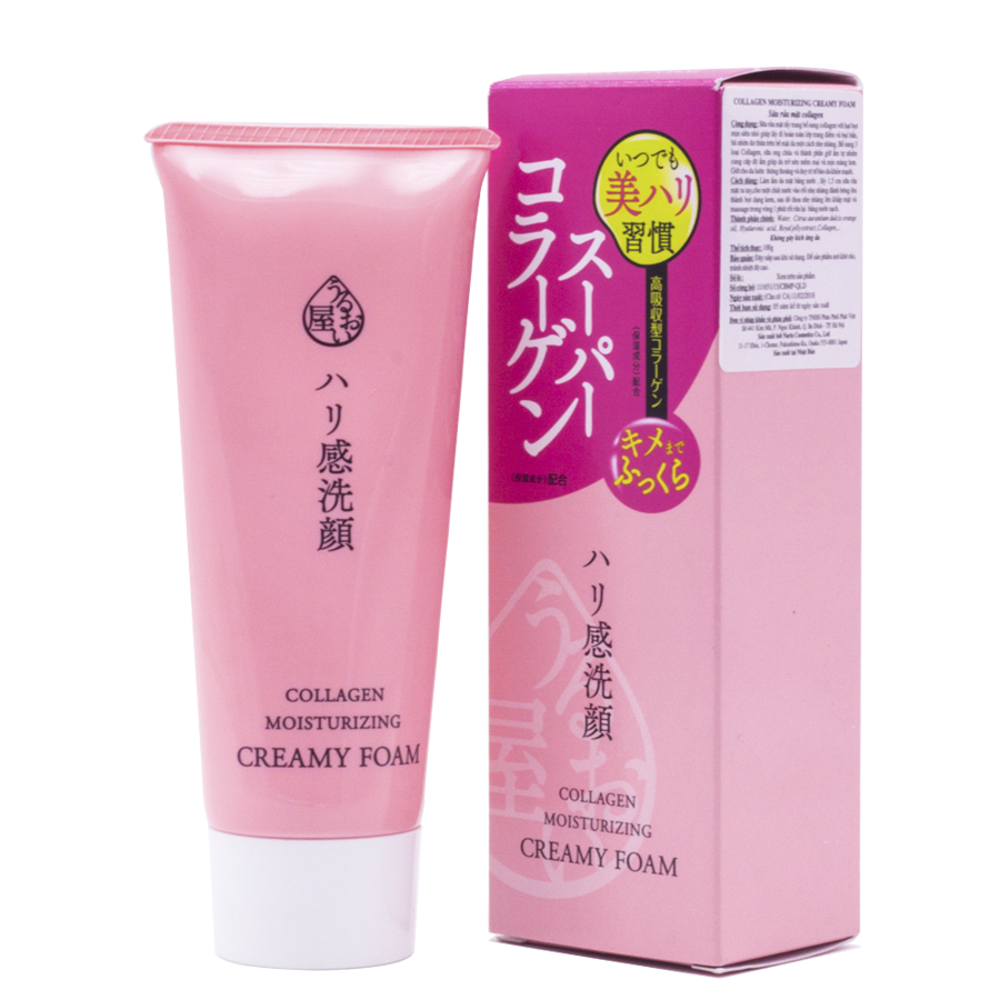 Sữa rửa mặt Nhật Bản ngăn ngừa lão hóa Naris Cosmetic Uruoi Collagen Moisturizing Creamy Foam 100g – Hàng chính hãng