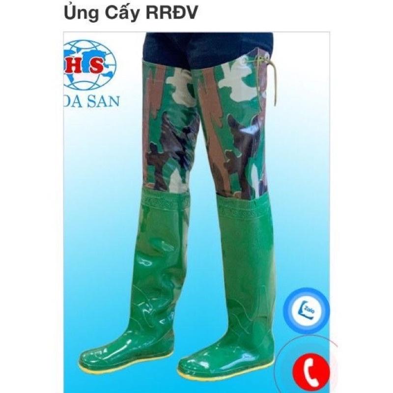 Ủng đi cấy, lội nước Hoa San đế vàng cứng. Size 35-43