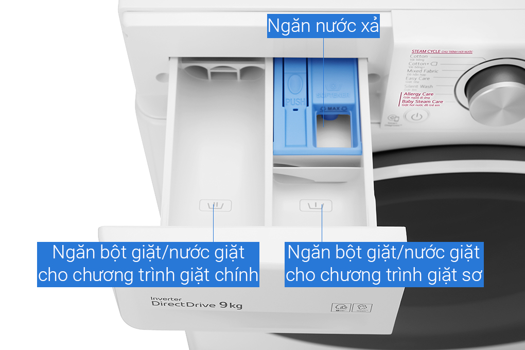 Máy giặt LG Inverter 9 kg FV1409S4W - Hàng chính hãng - Giao HCM và 1 số tỉnh thành
