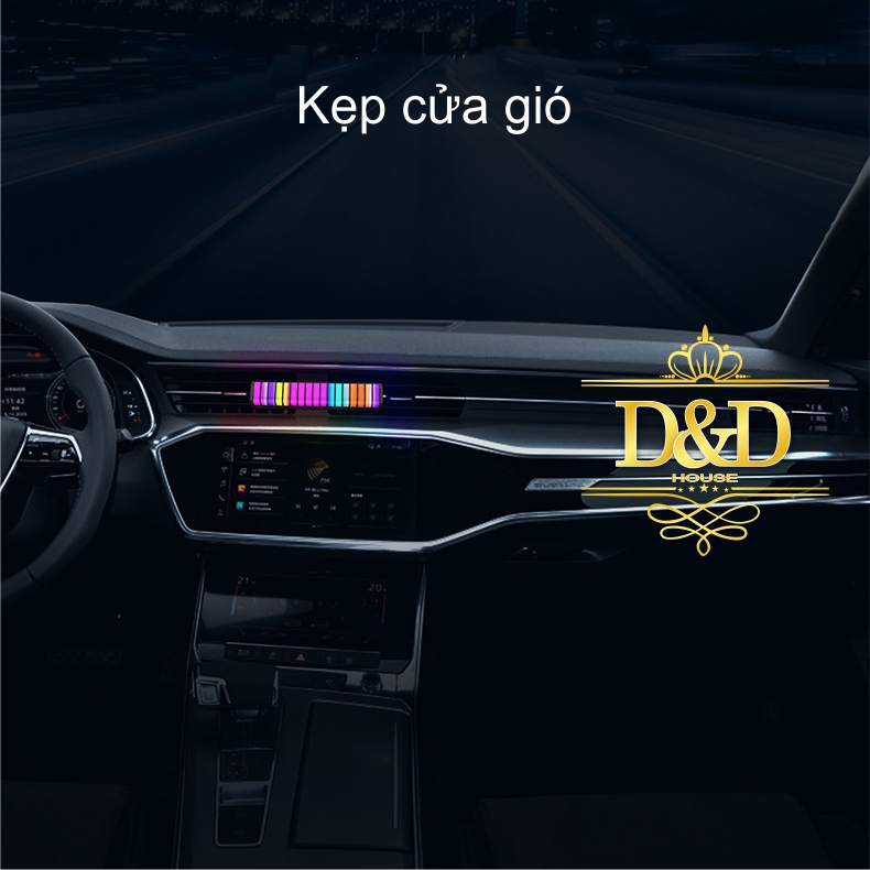 Thanh đèn Led RGB cảm ứng âm thanh đổi màu lắp trang trí khử mùi xe hơi, xe ô tô