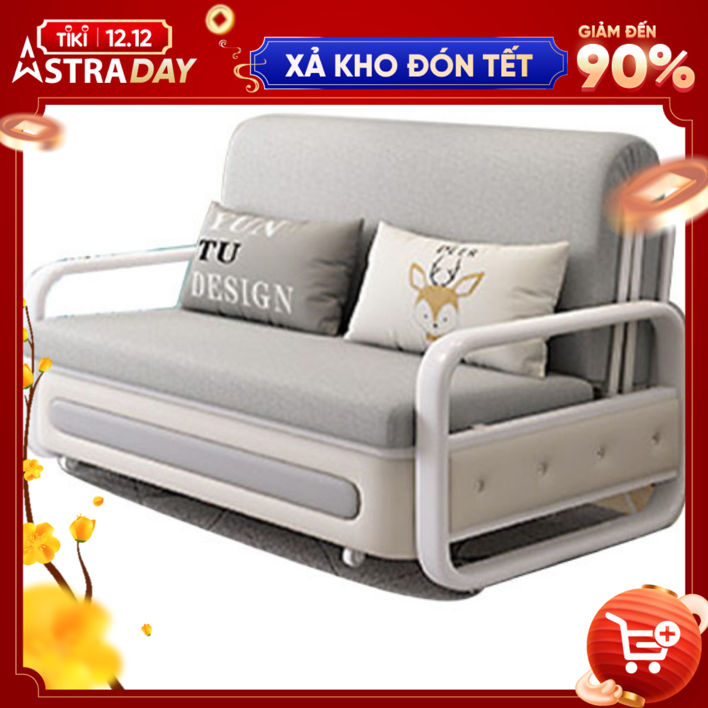 Ghế sofa giường đa năng gấp gọn có ngăn chứa đồ tiện lợi sang trọng, giường sofa thông minh tặng kèm gối trị giá 500k