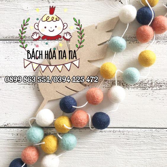 Combo pompom trang trí nhà cửa, tiệc sinh nhật, trang trí noel, phụ kiện trang sức -bách hóa na na