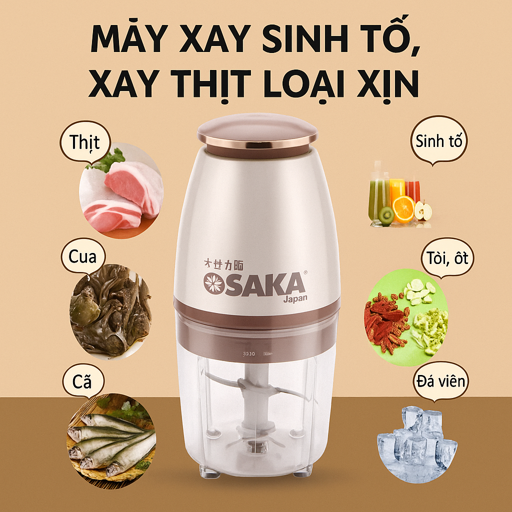 Máy Xaiy Sinh Tố Saka Nhật Bản – Xay Được Thịt, Cua, Cá, Đá Viên Siêu Mạnh, đèn trang trí