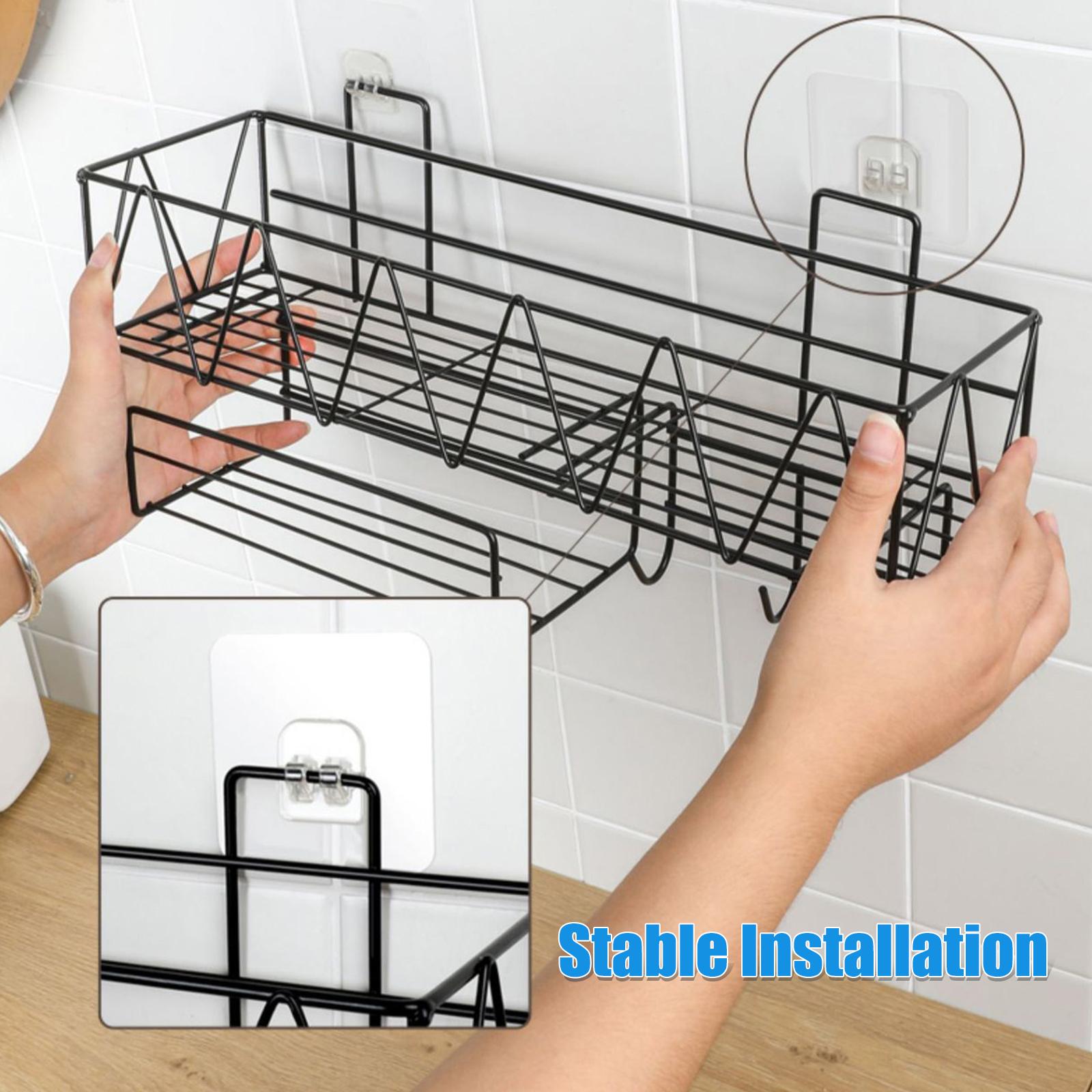 Shower Caddy Bathroom Shelf Organizer Wall Mounted Bathroom Shelf No Drilling Adhesive Shower Storage Basket Rack