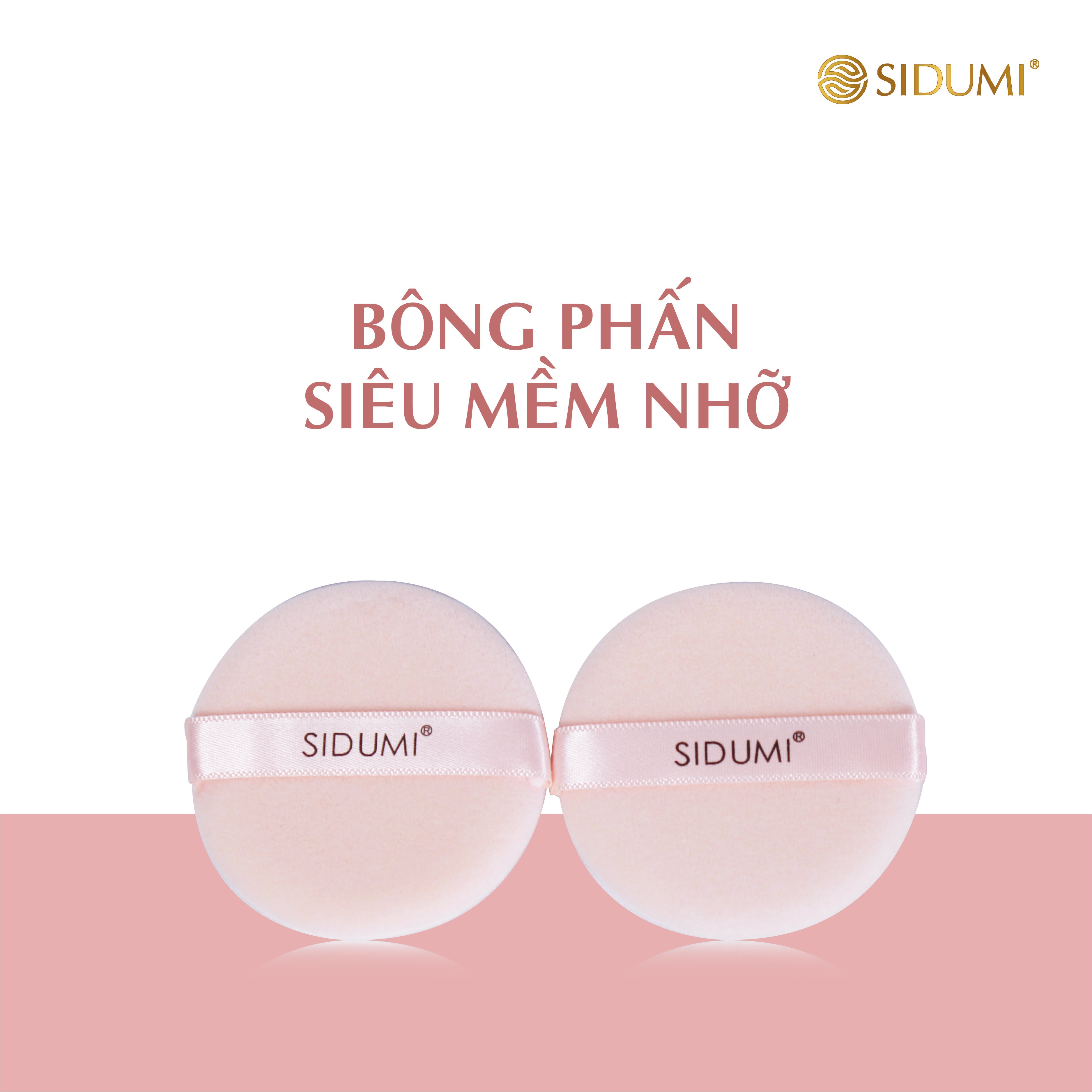 Bông Phấn Siêu Mềm Nhỡ Sidumi 02 chiếc/túi SDM 107