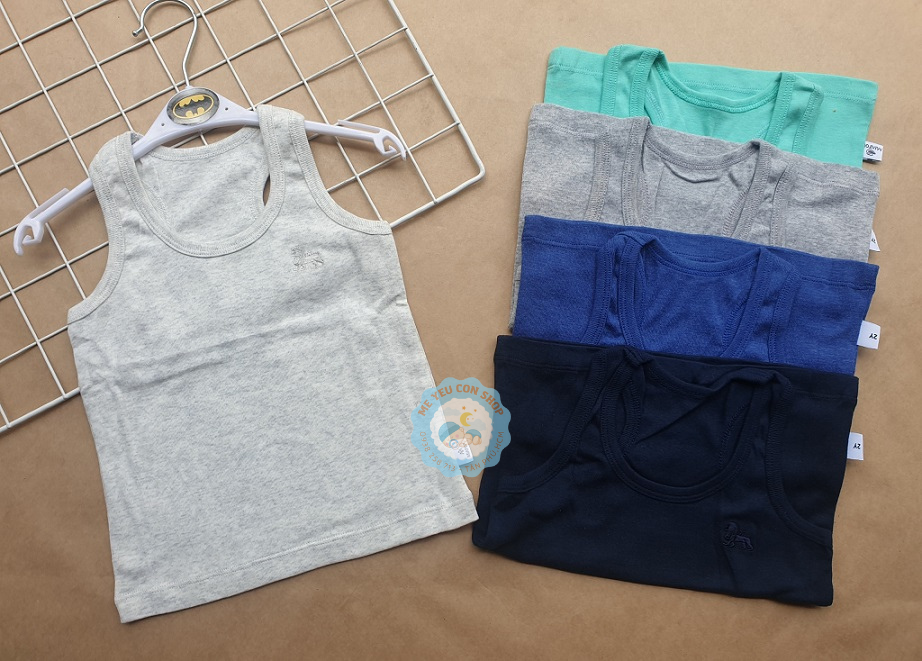 (5-17kg) ÁO BA LỖ COTTON THUN MÀU CHO BÉ TRAI MIA.TOP (giao màu ngẫu nhiên)