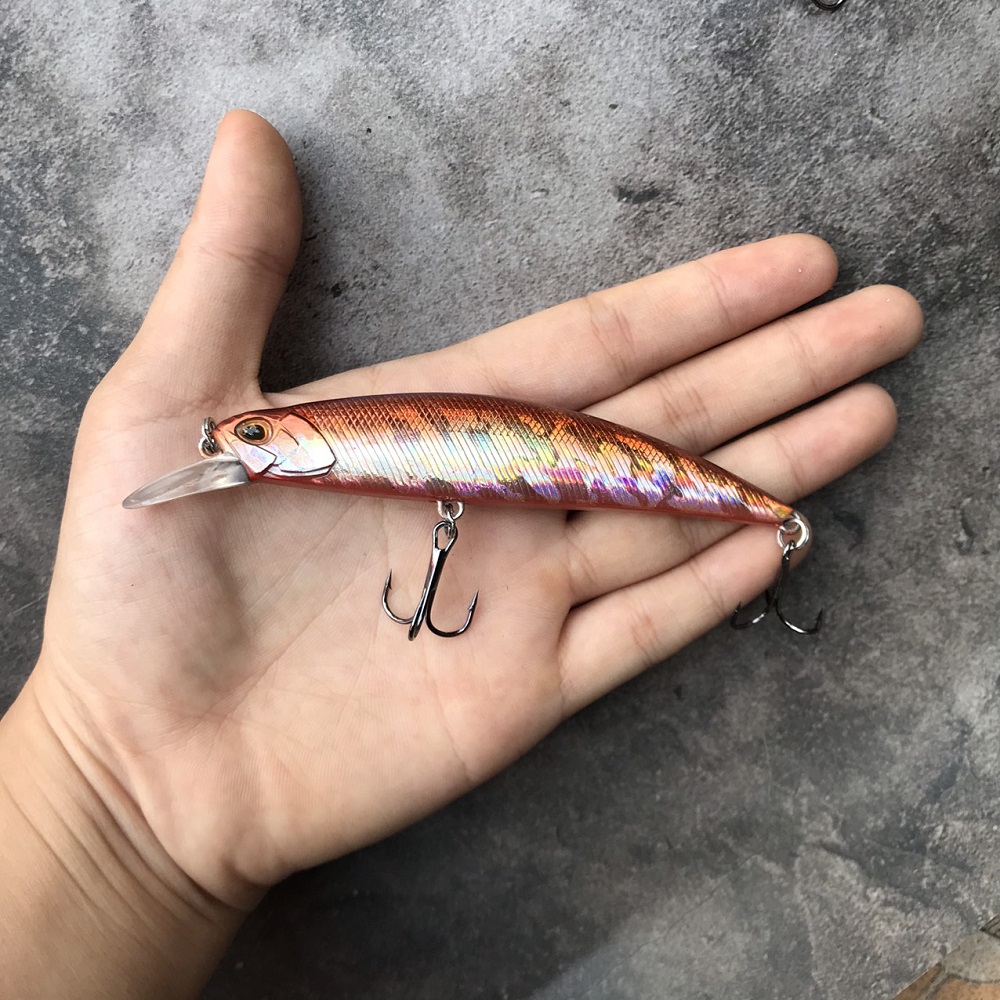 [ĂN LÀ DÍNH] mồi lure minnow M095 nặng 15gam, mồi giả câu cá chẽm cá hồng hiệu quả, mồi lure chìm câu biển dạ quang, mồi giả câu cá nhồng biển cá bass, mồi câu lure cá tráp cá măng, mồi giả câu cá biển cao cấp