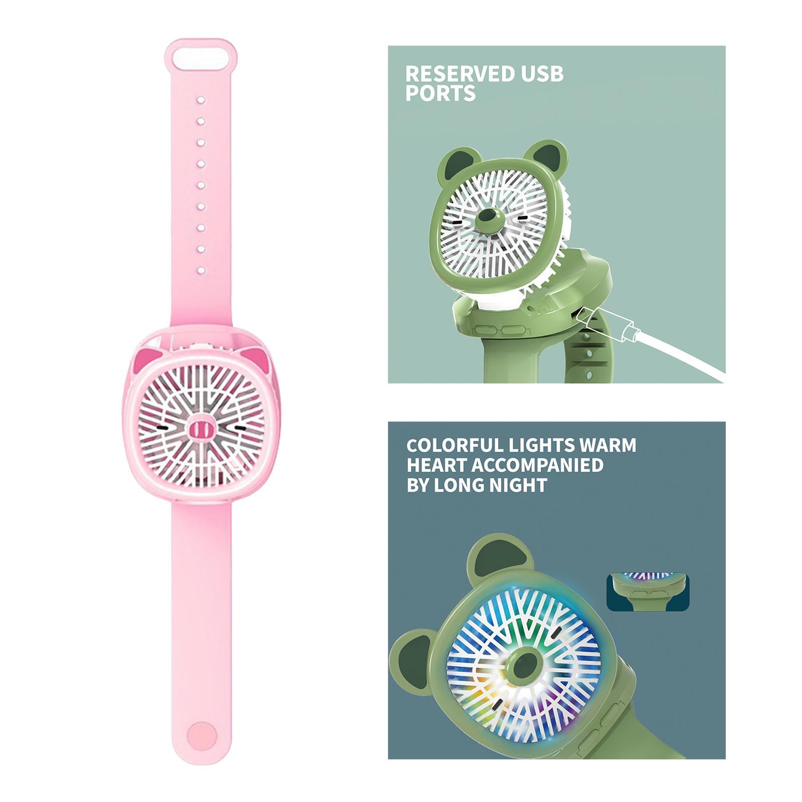 Mini Watch Fan Handheld Compact for Children Adults Travel White