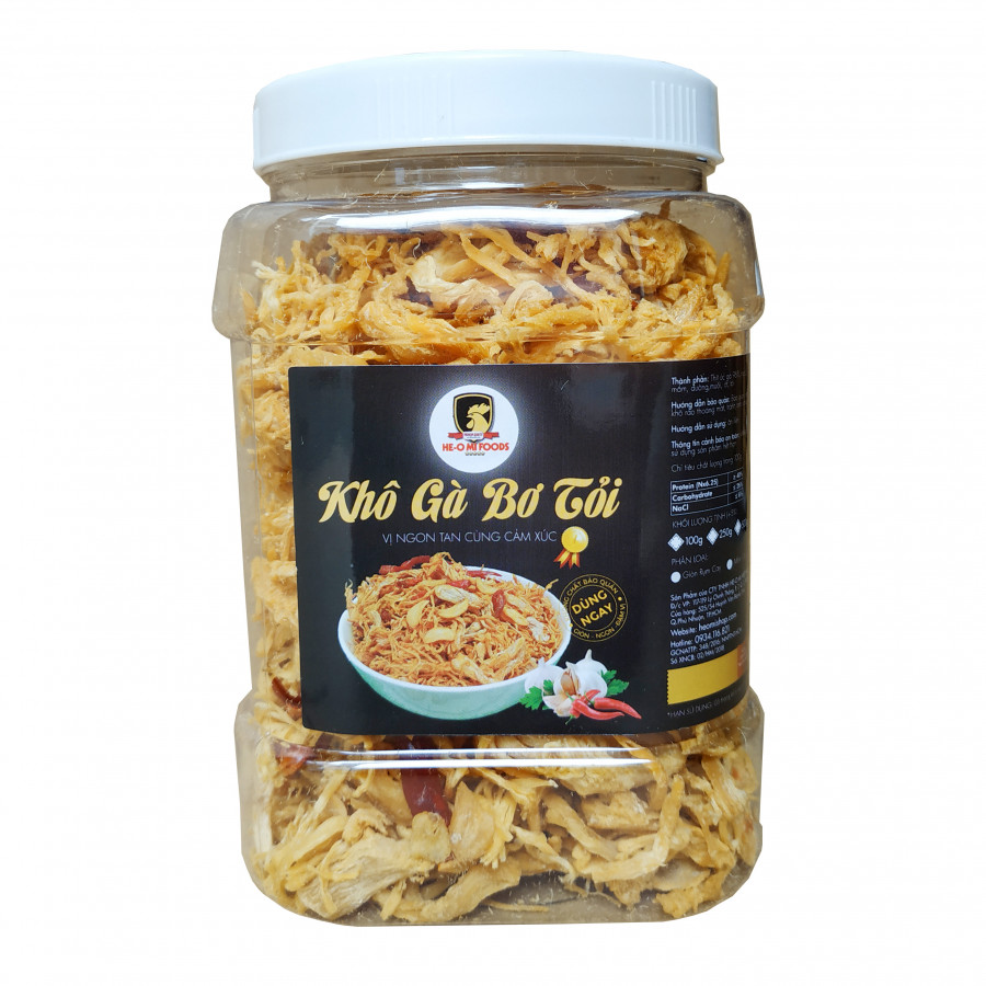 Khô gà bơ tỏi giòn cay Heo Mi 500g