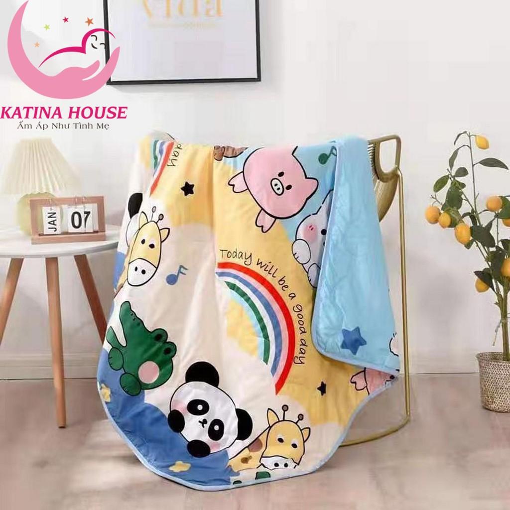 Chăn mền trẻ em cotton đũi mềm thoáng mát 1mx1m4 (Hàng loại 1),chăn hè mỏng cho bé đi học, ngủ máy lạnh