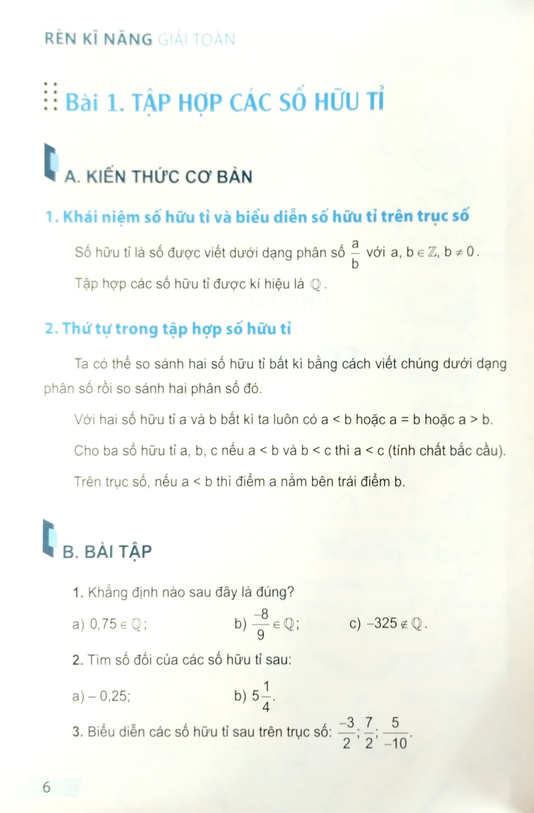 Rèn Kĩ Năng Giải Toán Lớp 7 - Tập 1