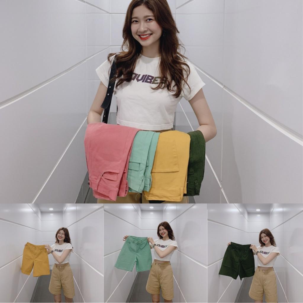 Quần Short Nữ Chất Kaki Thun co giãn nhiều màu form rộng dễ mặc basic unisex Ulzzang (KKCG