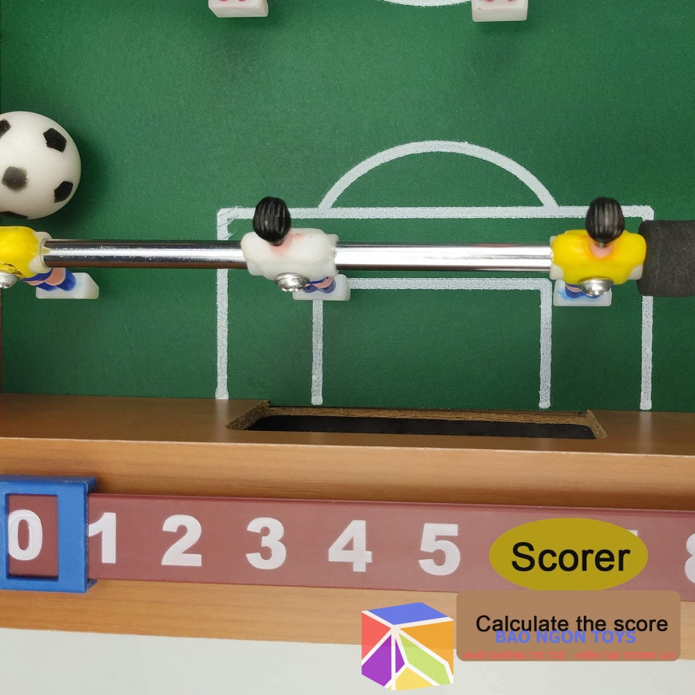 ĐỒ CHƠI BÀN BI LẮC BÓNG ĐÁ TABLE TOP FOOTBALL, BÀN ĐÁ BANH BẰNG GỖ 4 TAY CẦM CÓ CHÂN CHO BÉ