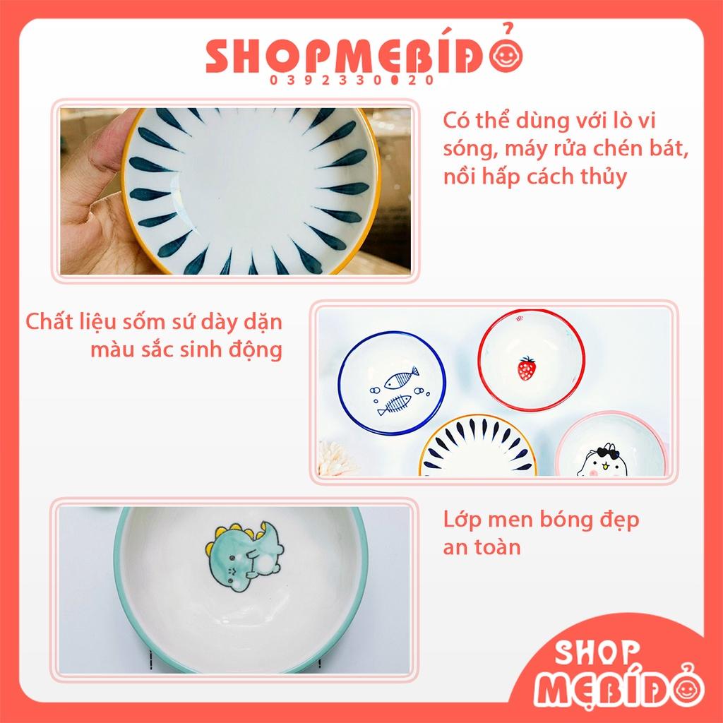 Bát Ăn Dặm Gốm Sứ Kiểu Nhật Chén Nước Chấm Họa Tiết 60ml Shop Mẹ Bí Đỏ