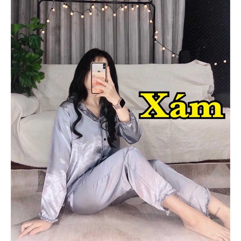 Đồ Bộ Pijama Lụa Bèo TDQD ( Freesize 40kg đến 60kg)
