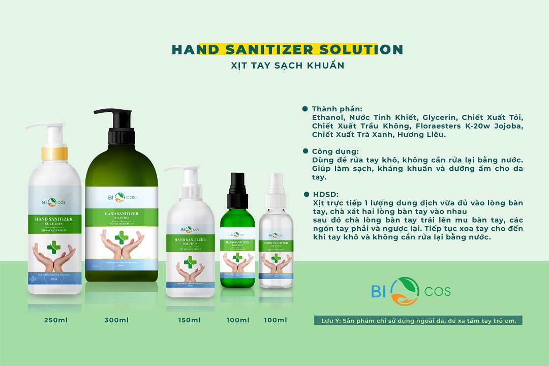 XỊT RỬA TAY SẠCH KHUẨN BIOCOS HAND SANITIZER SOLUTION CHAI 100ML(Shop giao màu ngẫu nhiên)