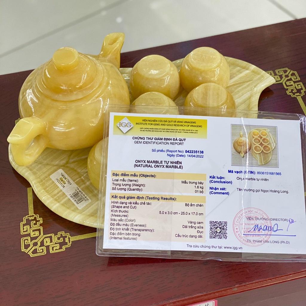 BỘ ẤM TRÀ BẰNG ĐÁ HOÀNG LONG - ĐÁ NGỌC 0NYX