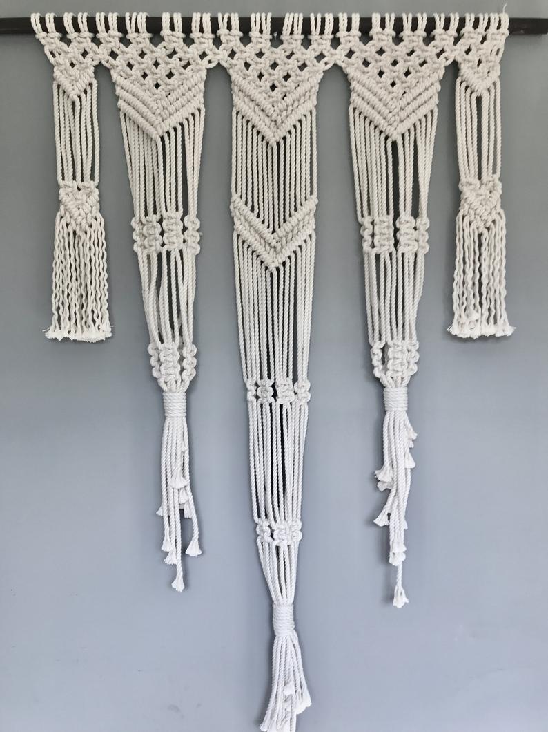 bộ dây treo trang trí 3 chậu cây lo họa Macrame wall hanging planter