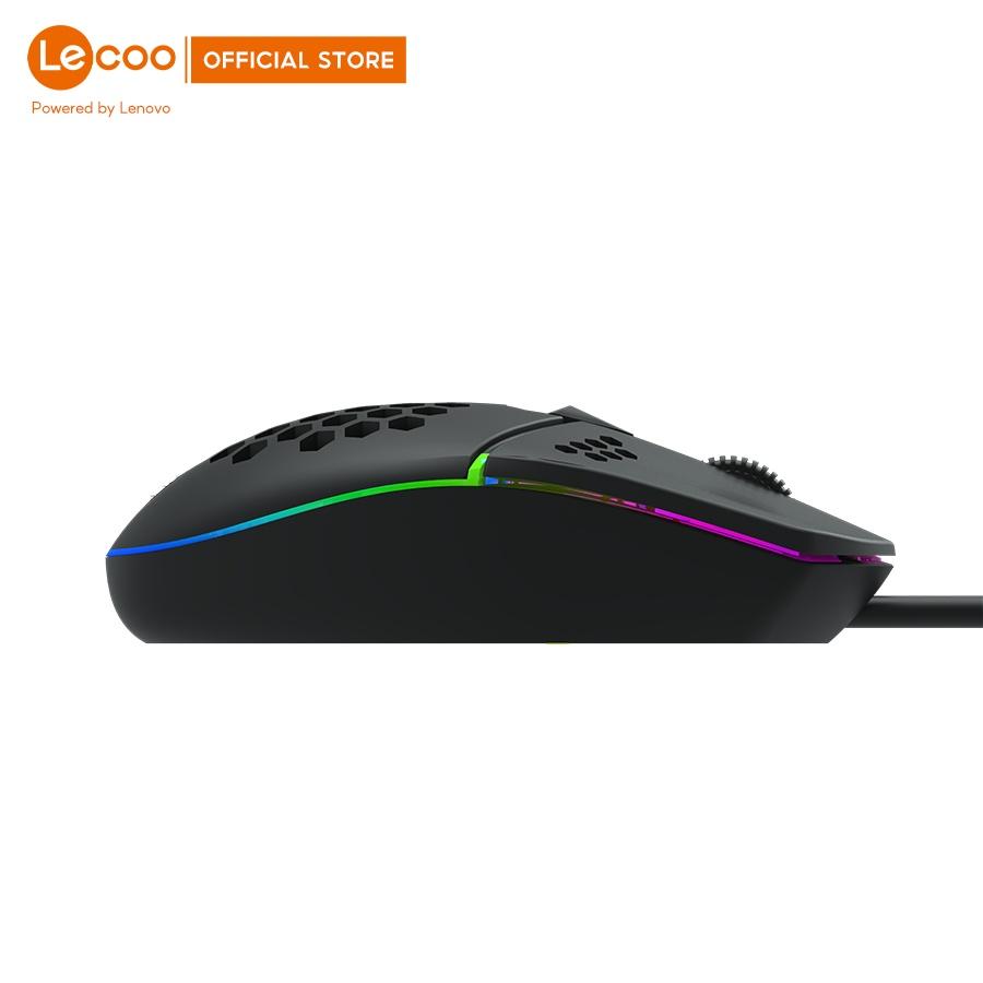 Chuột game có dây Lecoo MS105 tích hợp Led RGB, siêu nhẹ - BH 24 tháng, Hàng nhập khẩu