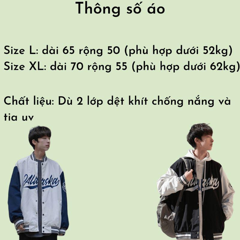 Áo Khoác Bomber Dù Alas Ulzzang Nam Nữ Unisex Form Rộng - Varsity phong cách Hàn Quốc