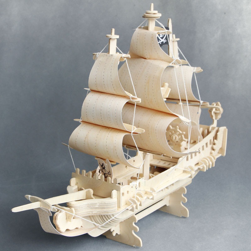 Đồ chơi lắp ráp gỗ 3D Mô hình Tàu Cướp Biển Pirate Ship