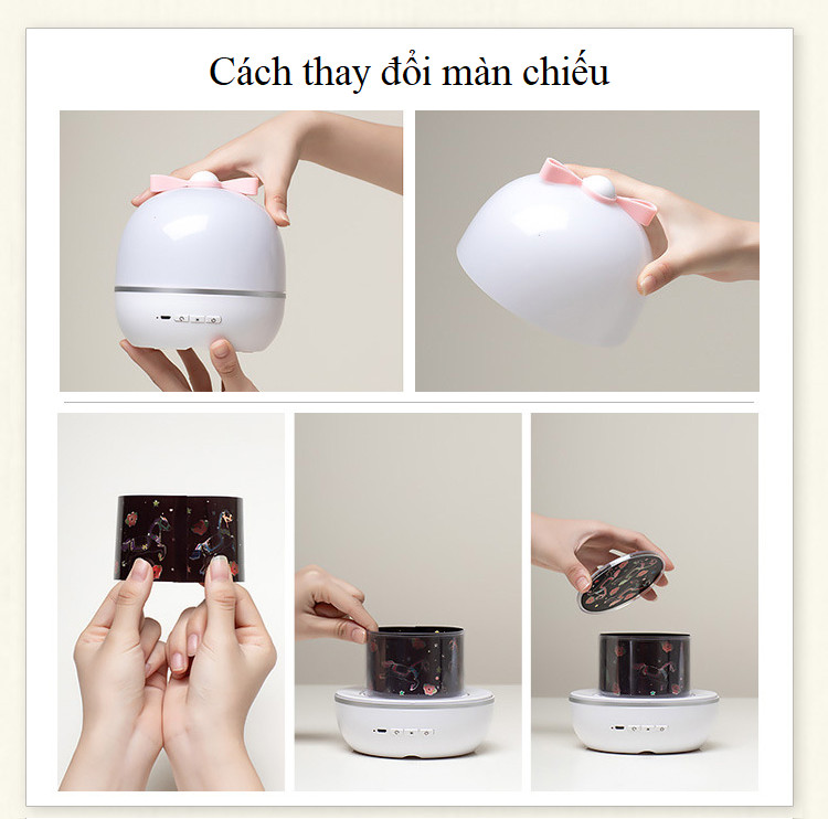 Đèn ngủ, đèn trang trí chiếu nghìn sao xoay 360 độ siêu đẹp