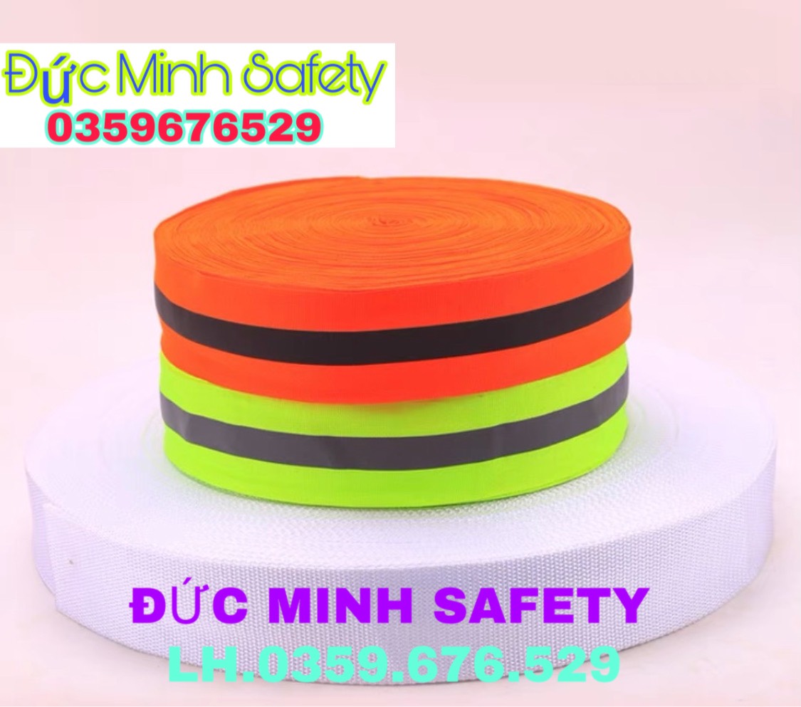 Cuộn vải phản quang bản 5cm dài 100m sọc ghi