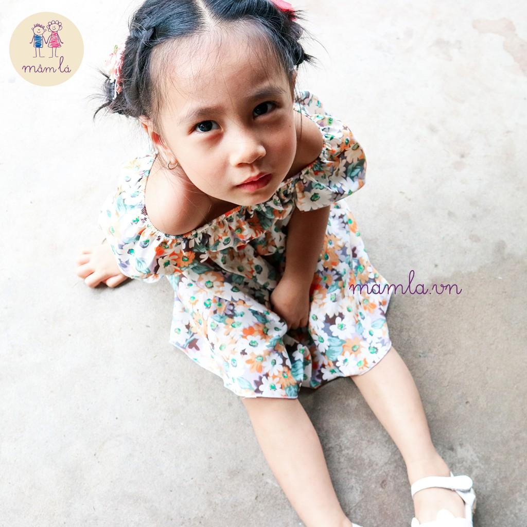 Đầm váy cúc họa mi nhún eo | 1Y-5Y