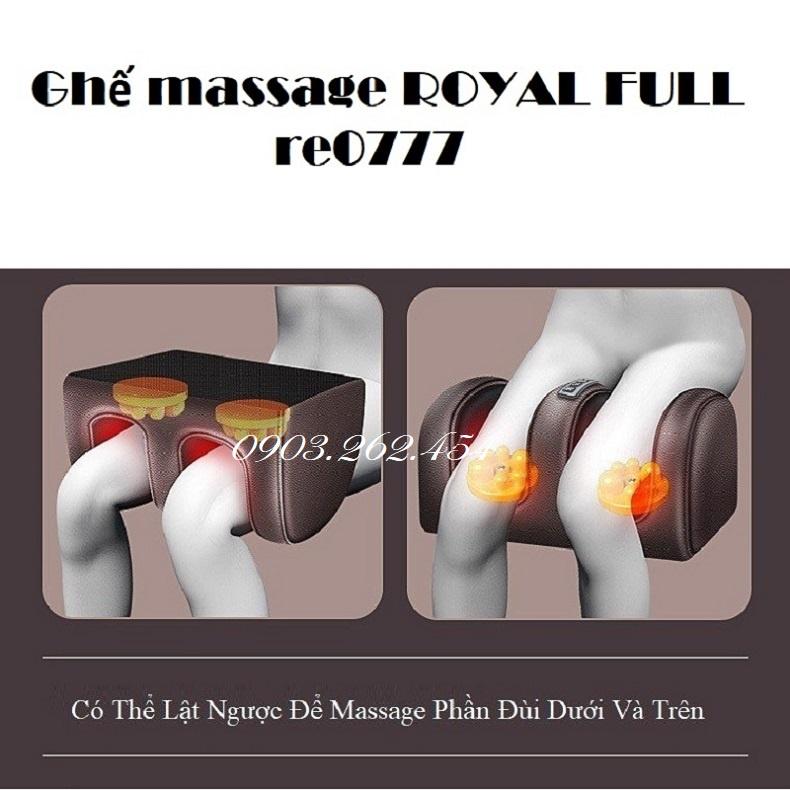 Ghế massage toàn thân ROYAL bản full 22 điểm. rung và hồng ngoại, 20 đầu massage 3D, tháo dời và gấp gọn thuận tiện