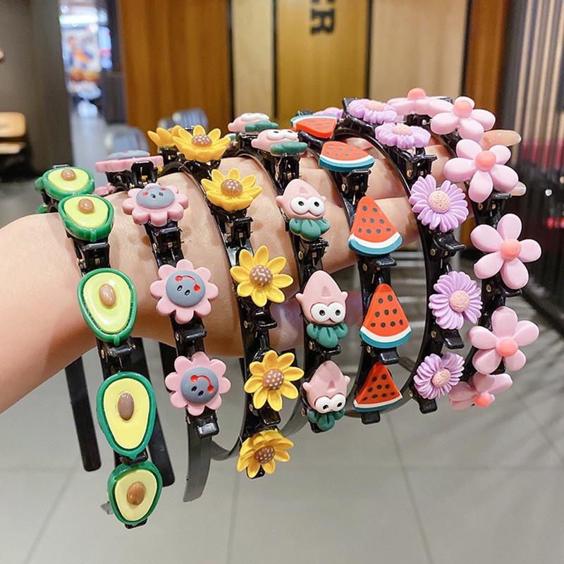 Bờm Kẹp Tóc Hàn Quốc Cho Bé Gái Có Đính Hoa Quả Siêu Cute Hot Nhất 2021
