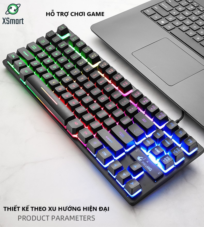 Bàn Phím Gaming Máy Tính XSmart Free Wolf K16 LED 7 Màu, Giả Cơ Cao Cấp Chơi Game Cho PC, Laptop - Hàng Chính hãng