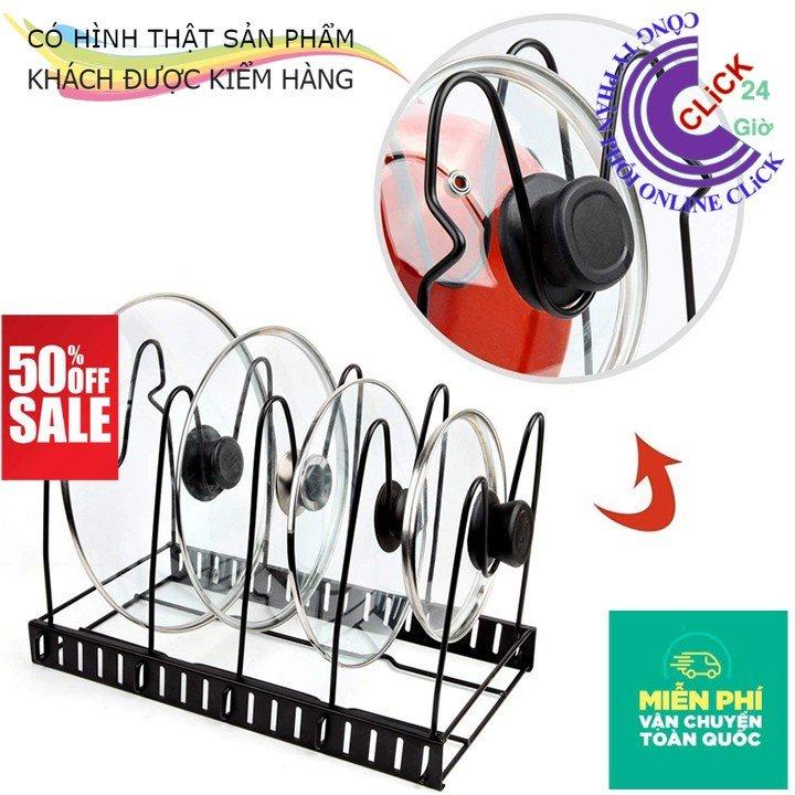 Kệ/Giá Úp Nồi Chảo, Úp Vung Sơn Tĩnh Điện Có Thể Điều Chỉnh Chiều Dài - Hàng Cao Cấp