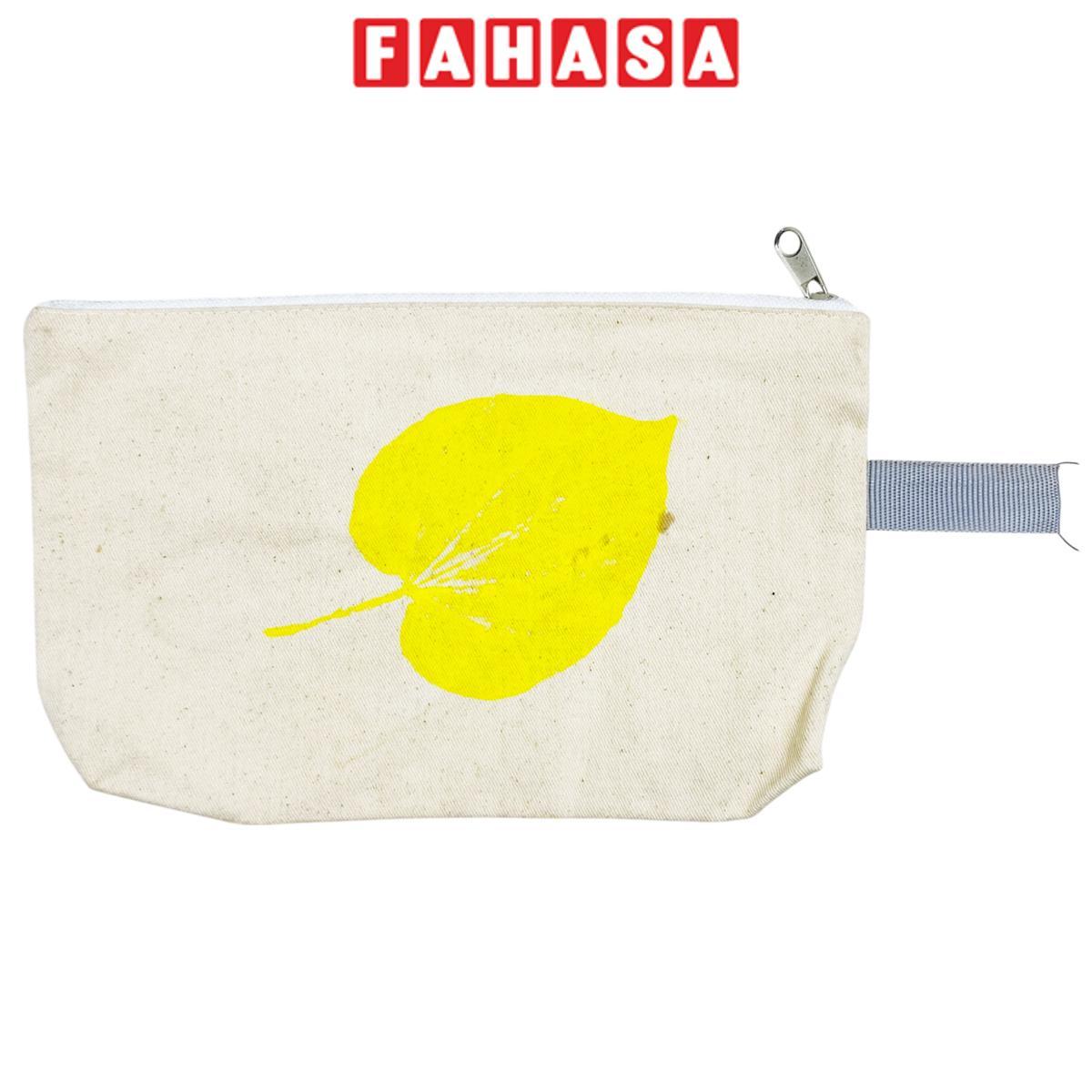 Túi Bút Vải Canvas In Hoa Lá Tươi - 2 Mặt - Saigon Zerowaste - Mẫu 9