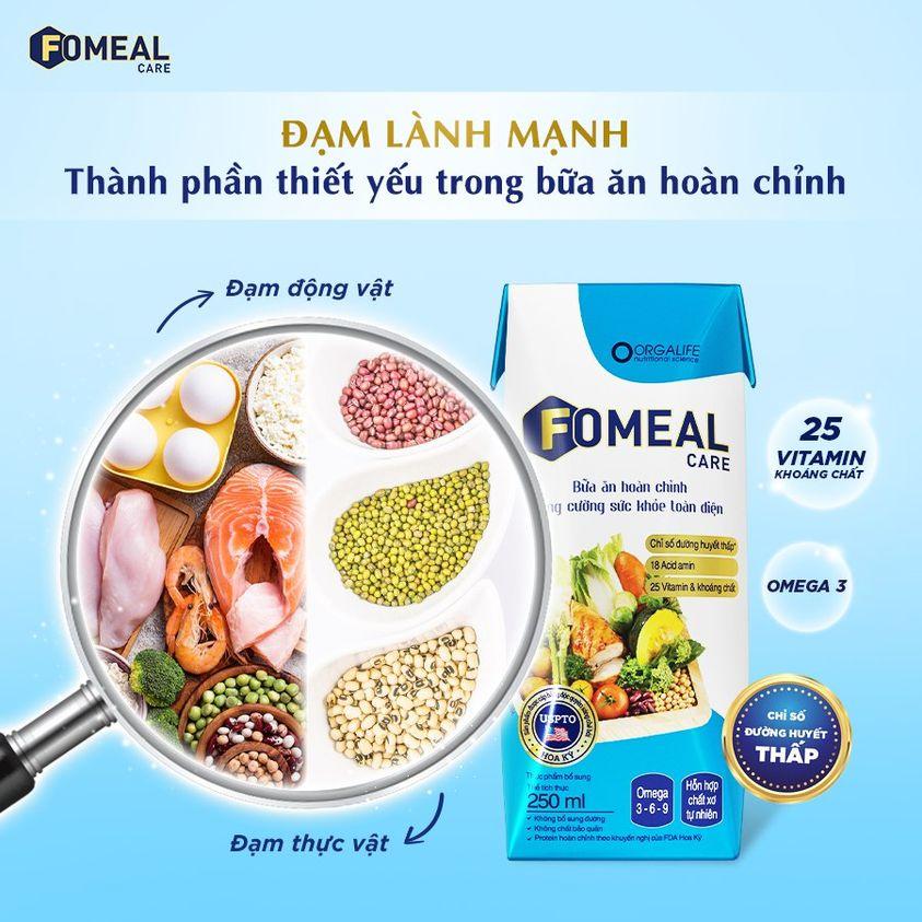 Lốc 3 hộp Soup uống vi chất Fomeal Care 200ml/hộp - Thay thế bữa ăn, dễ hấp thu, ổn định đường huyết, tăng sức đề kháng